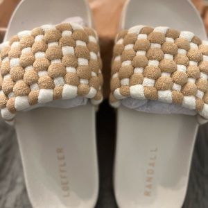 Loeffler Randall Sonnie Flat Woven Cream size 9.5
